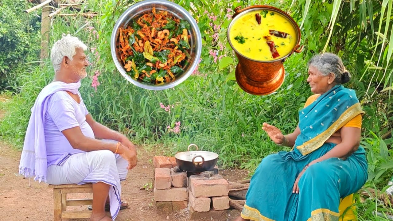 బెండకాయ ఫ్రై తొ మజ్జిగ చారు 😋 ⁠| Crispy Ladyfinger Fry Recipe | Cooking and Farming