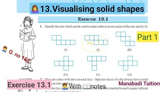 7th class maths |Chapter 13|💁Visualising solid shapes |🙋Exercise 13.1| Q no 1&2| part 1|CBSE|NCERT|