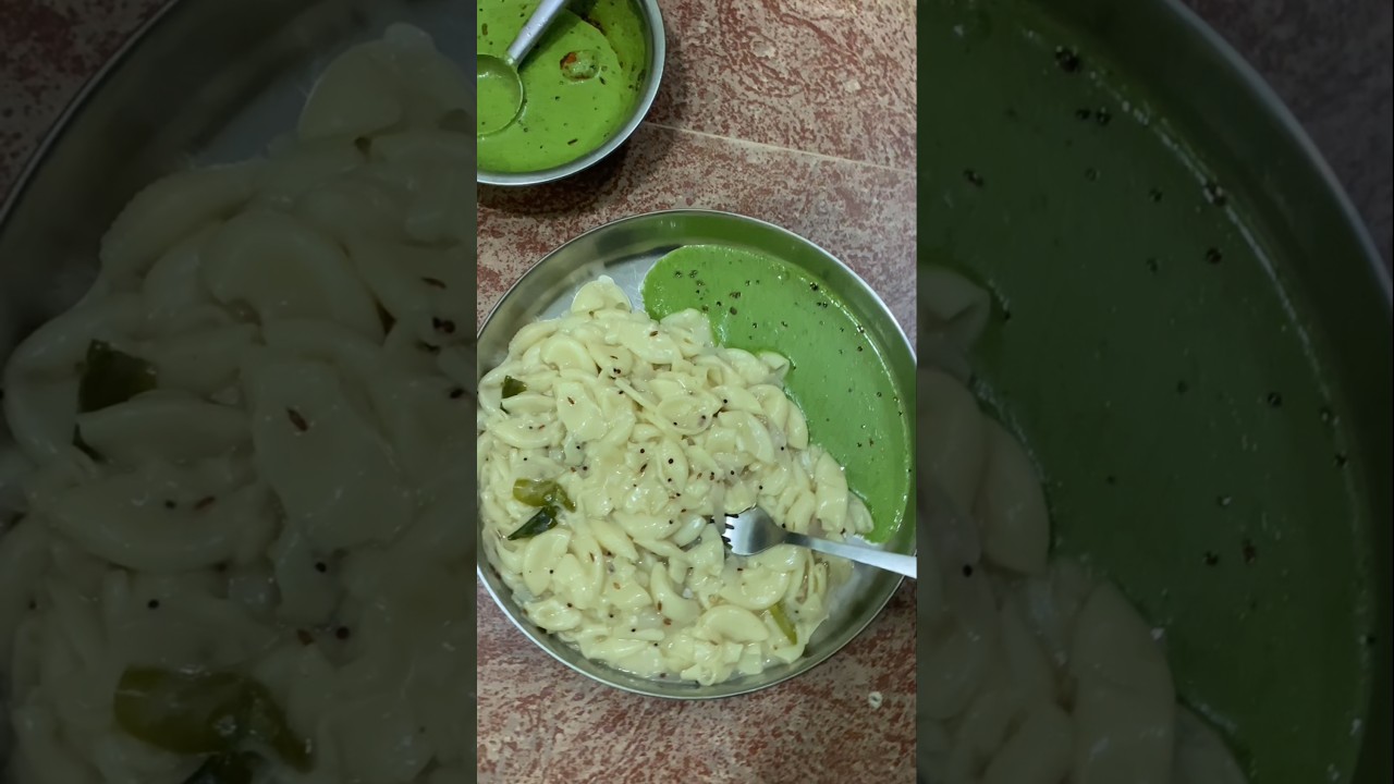 🍵🍝Tasty pastha with Green chutney 😋🍽️ 