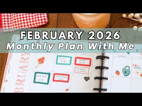 February 2026 Monthly Plan With Me - Big Happy Planner Valentine's Day Theme 🩷