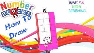 How To Draw Numberblocks 18 Numberblocks Drawings Numberblocks Coloring Pages