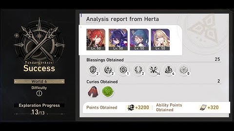[F2P TL37] Simulated Universe World 6 - Difficulty I (Cocolia) Completed ~ Honkai Star Rail