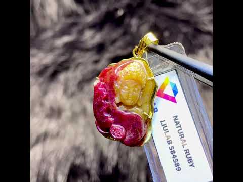 Video Mặt Phật A Di Đà Ruby Cộng Sinh Sapphire - Móc Vàng... - youtube
