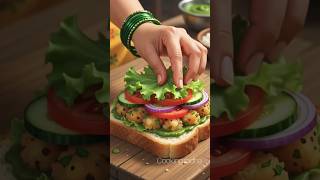 🌿 Fresh Garden Veg Sandwich | Traditional Village Cooking#shorts #Ghibli ASMR #ghiblistyle #cooking