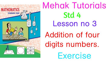 Std 4/ Maths / Lesson no 3/Addition of four digit numbers/Exercise / Page no 20.