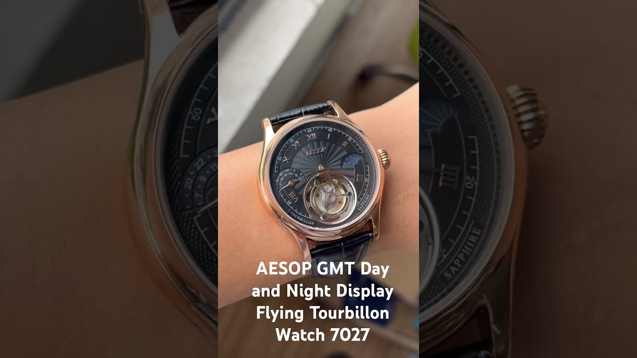 AESOP Day and Night GMT Tourbillon Watch for Men 7027 
