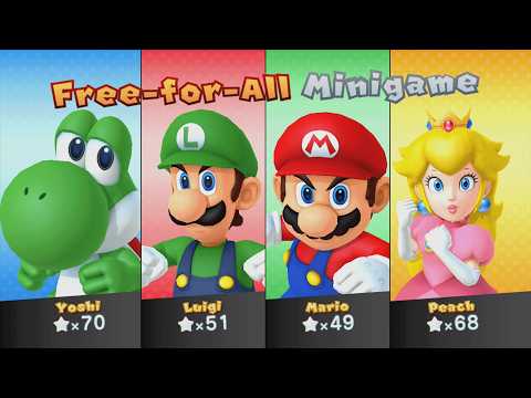 Mario Party 10 - Yoshi vs Luigi vs Mario vs Peach - Chaos Castle