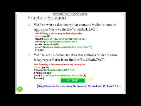 Python #88 Data File Handling  Part 9- Binary File Operations