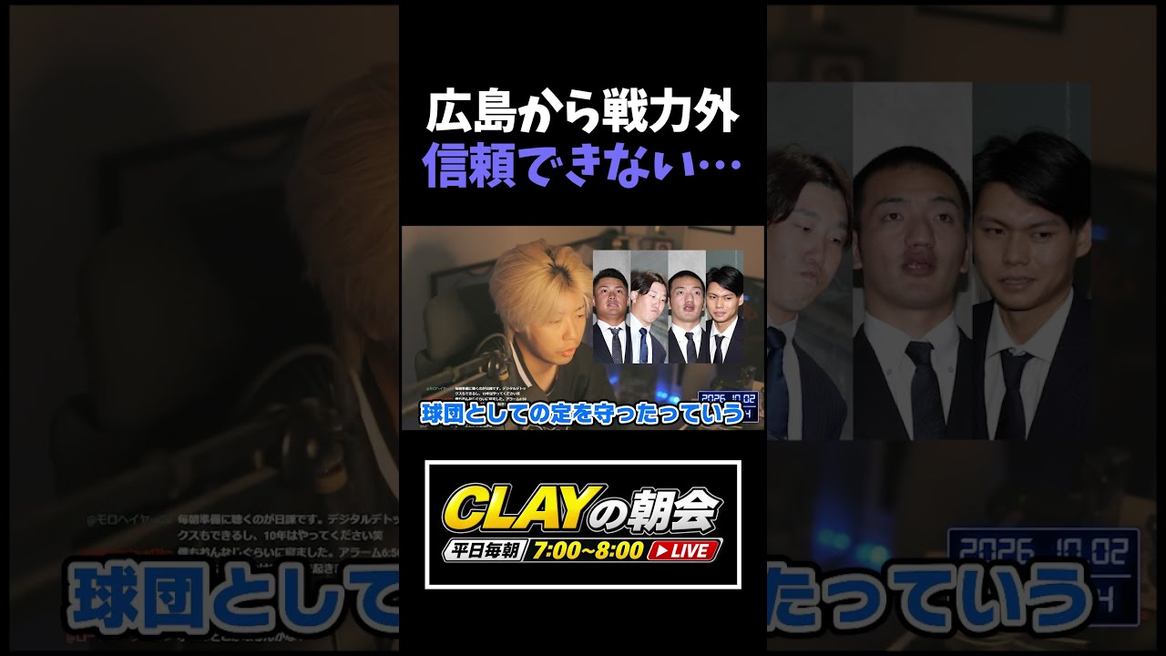 広島から小園・矢野らが戦力外になった件について【プロ野球】