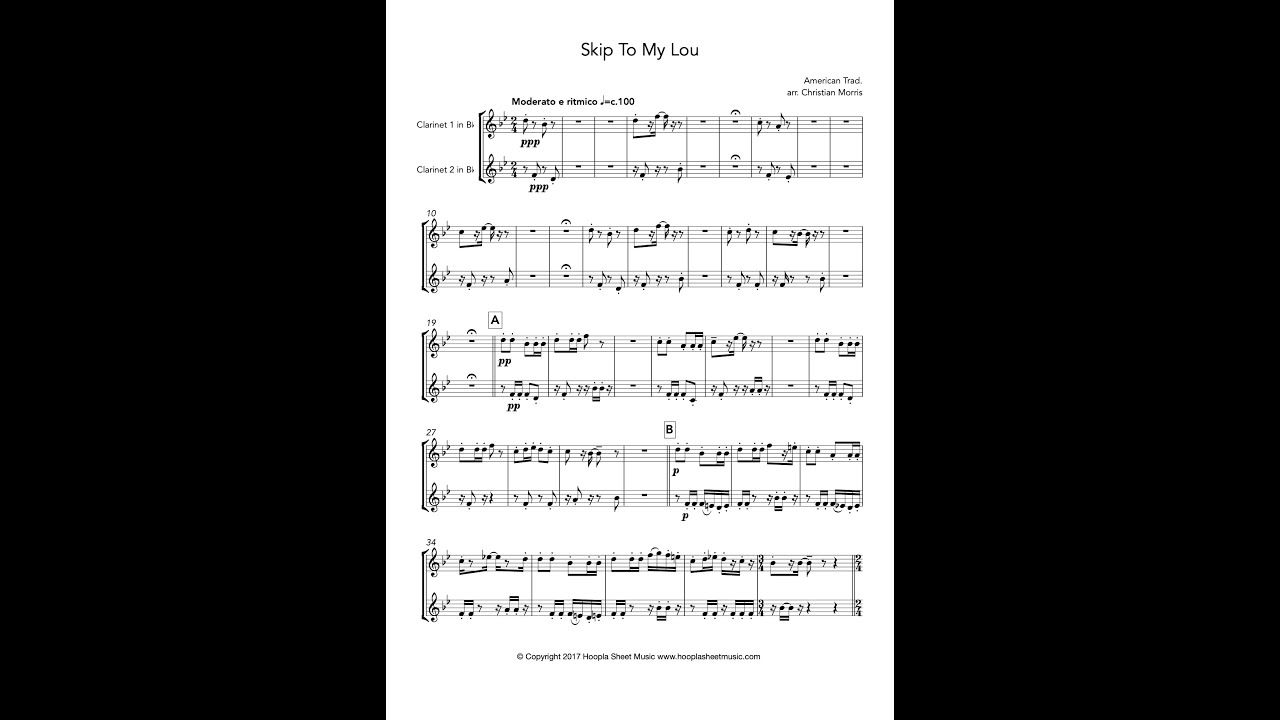 Skip To My Lou (Clarinet Duet)