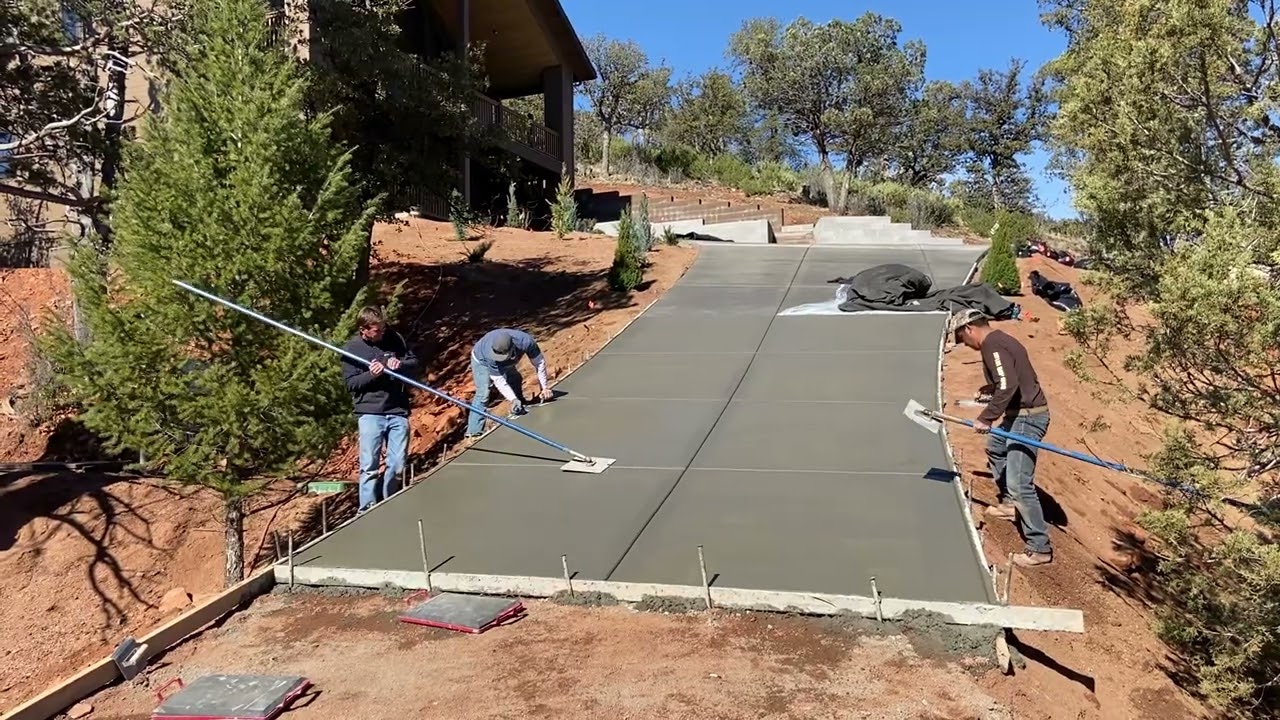 Concrete pour in steep driveway is not a fun!!!