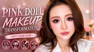 Pink Doll Makeup Transformation 💕 Soft Glam Glow screenshot 4