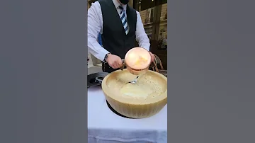 French Chef makes Pasta from Giant Cheese Wheel on Paris Street #shorts  #paris #pasta