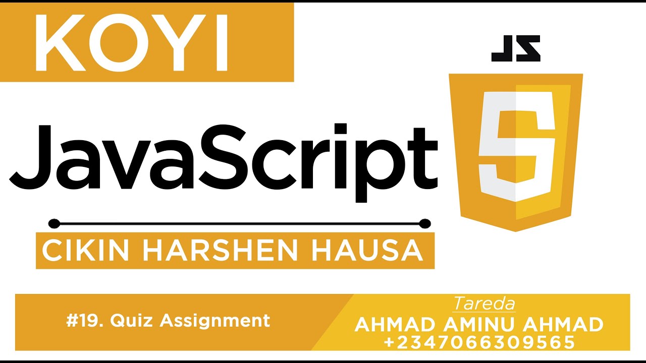 KOYI JAVASCRIPT 19 SIMPLE QUIZ (Answer to Assignment) - YouTube