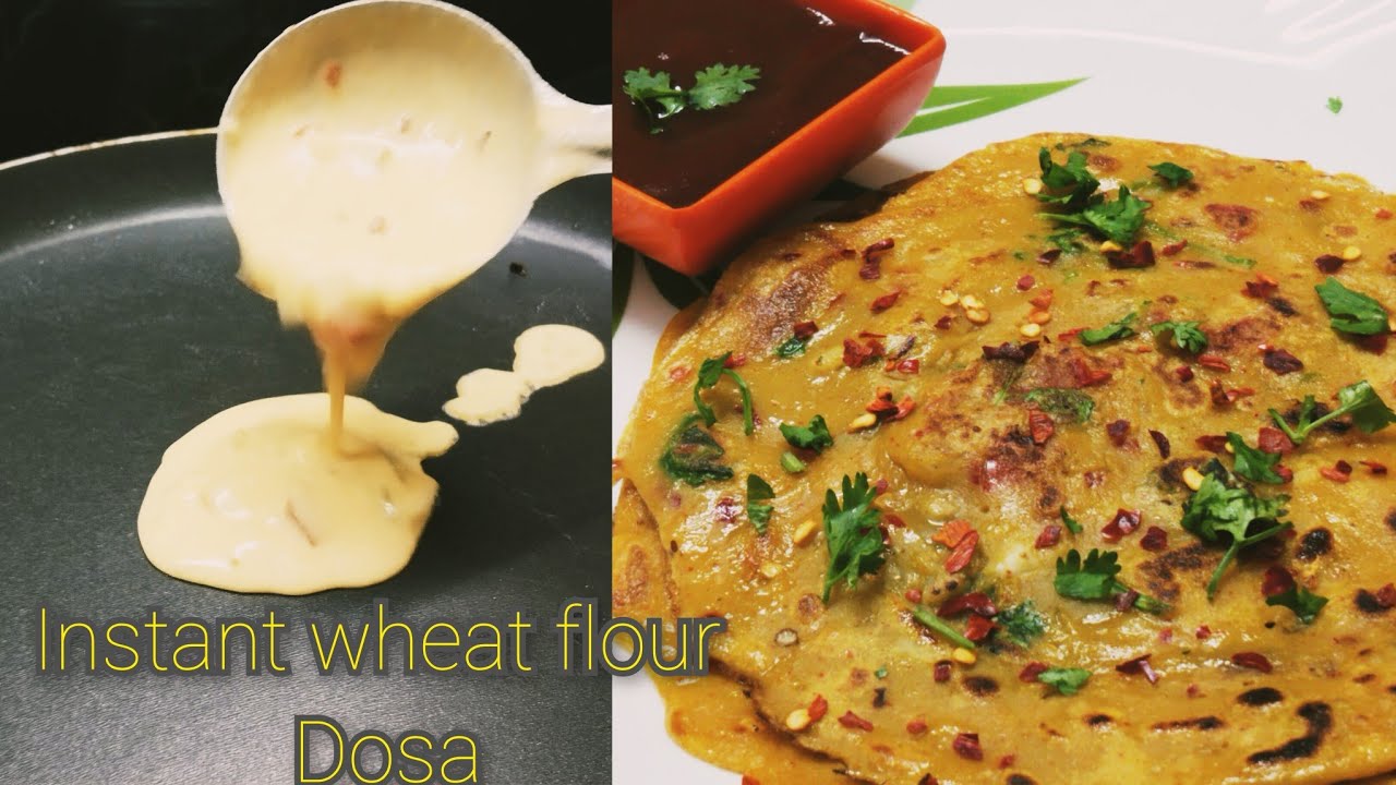How to make wheat flour dosa_healthy instant dosa recipe without rice