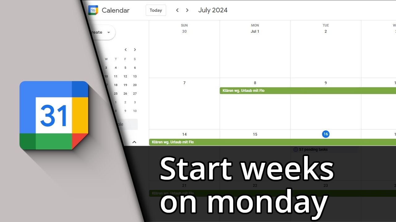How to make Google Calendar start on monday ✅ Tutorial