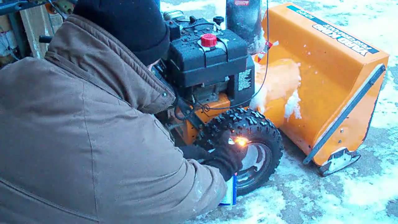 Snow blower redneck tire fix (WD40 fail) DO NOT TRY THIS! YouTube