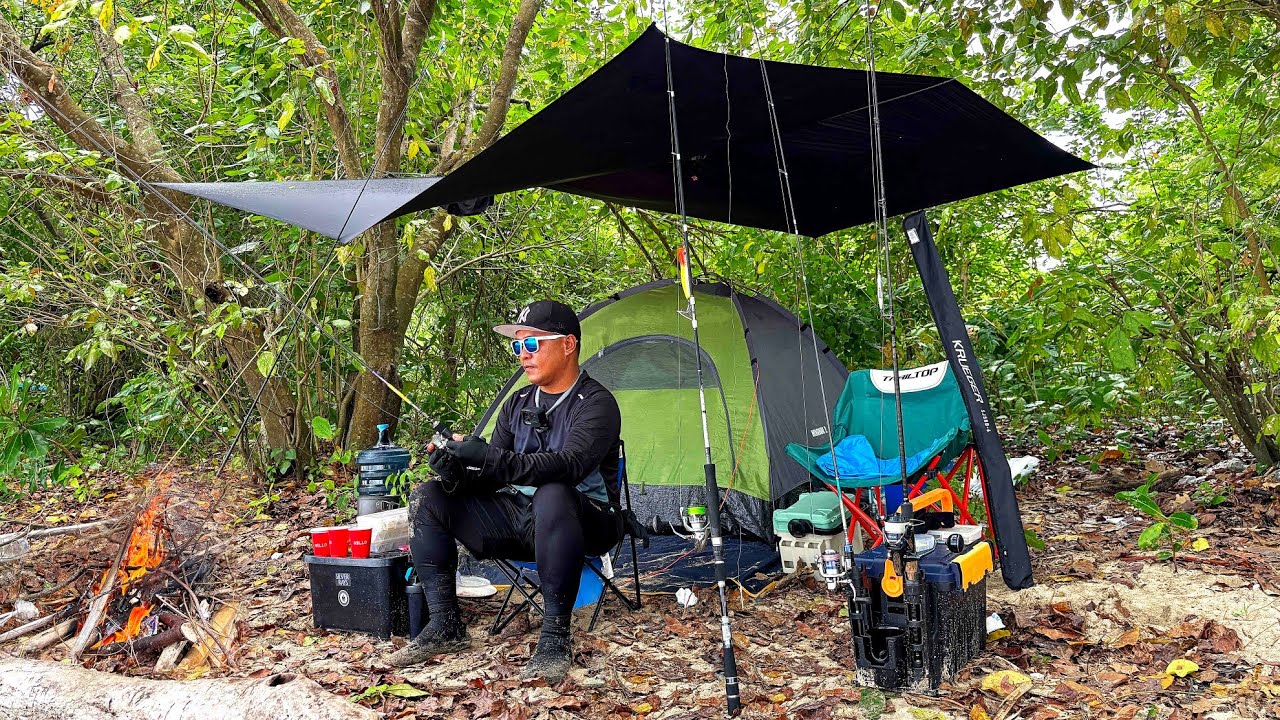 Camping & Mancing di Pulau Kecil, Di Hantam Hujan 1 Malam.