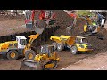 Big construction sites and many rc trucks dozer excavator dumper rc machines friedrichshafen 2022 4k