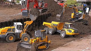 Big Construction Sites and many RC Trucks Dozer Excavator Dumper RC Machines Friedrichshafen 2022 4K screenshot 2