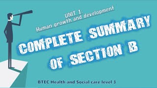 Celebrity Unit 1: human growth & development - Complete summary of section B. Health & social care level 3 Profile