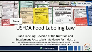 USFDA Food Labeling Laws | Guidance for Industry | Envirocare Labs