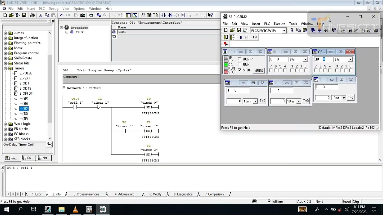 PLC programming Siemens plc | Project blinking indicator lights (LED) |Ladder logic language |M.Asim