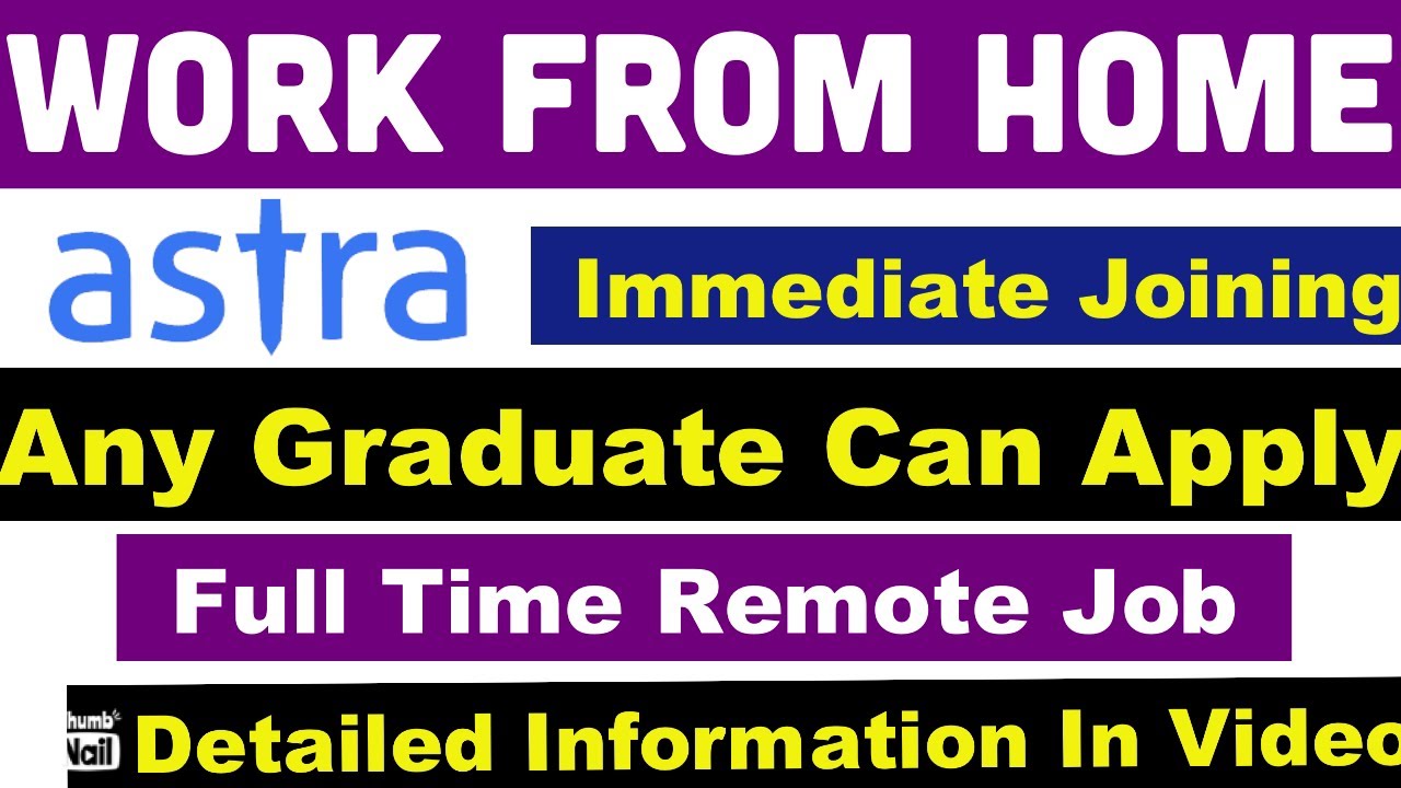 Latest jobs Astra Work from home jobs 2022 Remote jobs YouTube
