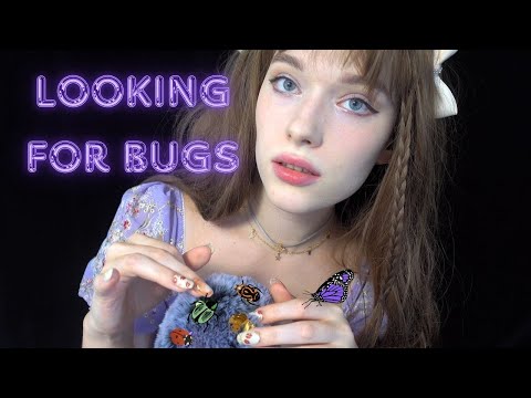 ASMR COMBING AND SCRATCHING MIC COVER, looking for bugs in your hair