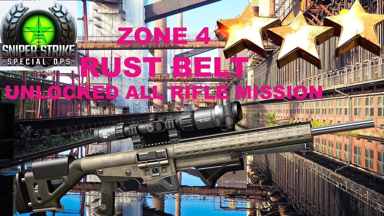 Campaign Zone 4 Rust Belt Unlocked all Rifle mission Sniper Strike : Special Ops ( iOS & Android )