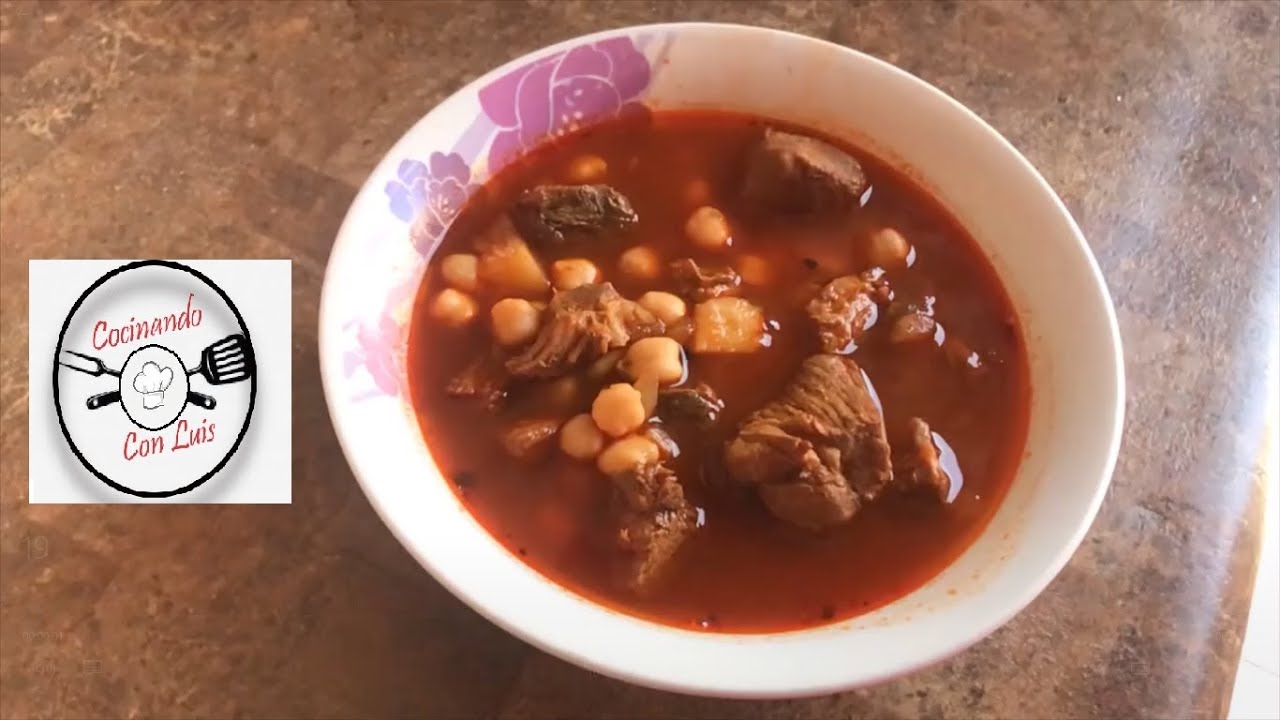 Garbanzo con carne de res y puerco en caldo de chile guajillo YouTube