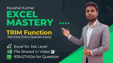 Master the Excel TRIM Function | Remove Extra Spaces Easily