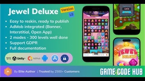 Jewel Deluxe   Unity Complete Project Android + iOS + AdMob by dotmob