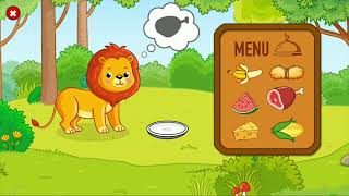 Game Edukasi Anak | Mengenal Nama Hewan dan Buah, Bermain Puzzle Singa, Jerapah dan Kucing screenshot 2