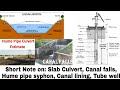 Short note on slab culvert canal falls hume pipe syphon canal lining tube well  prashant yt 