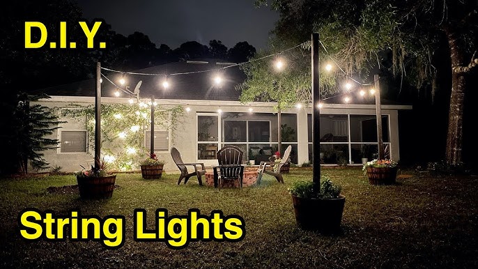 BUDGET FRIENDLY OUTDOOR STRING LIGHTS DIY 