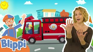 Fire Truck Song | MyGo! Sign Language For Kids | Blippi - Songs | ASL
