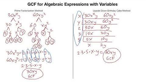 Finding the Greatest Common Factor (GCF) for Algebraic Expressions with Variables