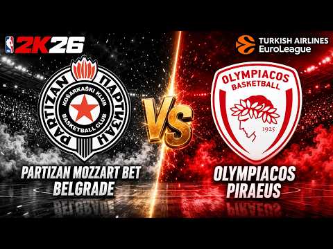 Video [TURKISH AIRLINES EUROLEAGUE 2025/2026] Partizan Belgrade vs Olympiacos Piraeus - NBA2K26