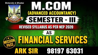 Financial Sercives Mcom sem3 nep|Mcom sem3 Nep|Most Imp Question|University Solution|Ark sir