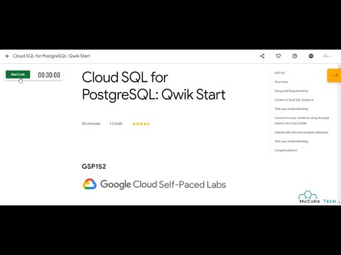 Cloud SQL for PostgreSQL: Qwik Start - Qwiklabs  #sql #cloudsql  #googlecloud #mscubetech