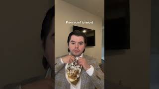 Turning A Silk Scarf Into An Ascot Tie.