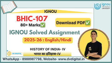 IGNOU BHIC-107 Solved Assignment PDF 2025-2026 | English Medium