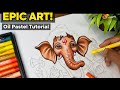 Ganesha Drawing with Oil Pastel | Ganesh Chaturthi Special | Colouring Tutorial Part 1