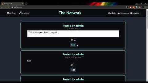 [CS50Web] Project 4 - Network