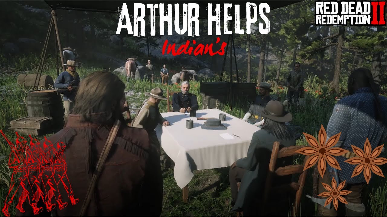 Arthur helps Indians and meeting with Army general - rdr2 - YouTube