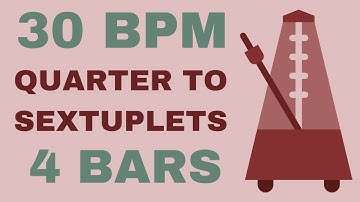 Metronome Click Track - 4 Bars Quarter to Sextuplet Notes 30 bpm - Smartronome