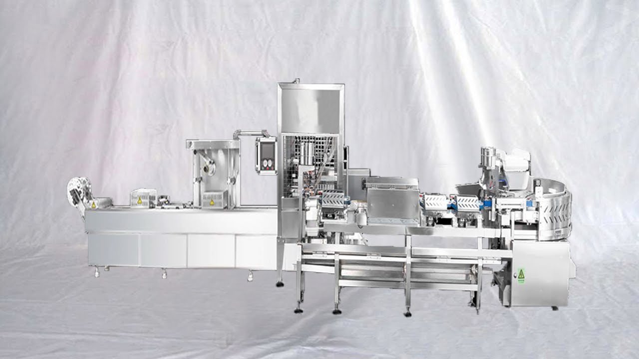 Automtic cheese meat sausage feeding stretch film vacuum sealing