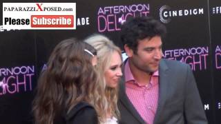 Kathryn Hahn, Juno Temple and Josh Radnor outside the Afternoon Delight Premiere at ArcLight Theatre