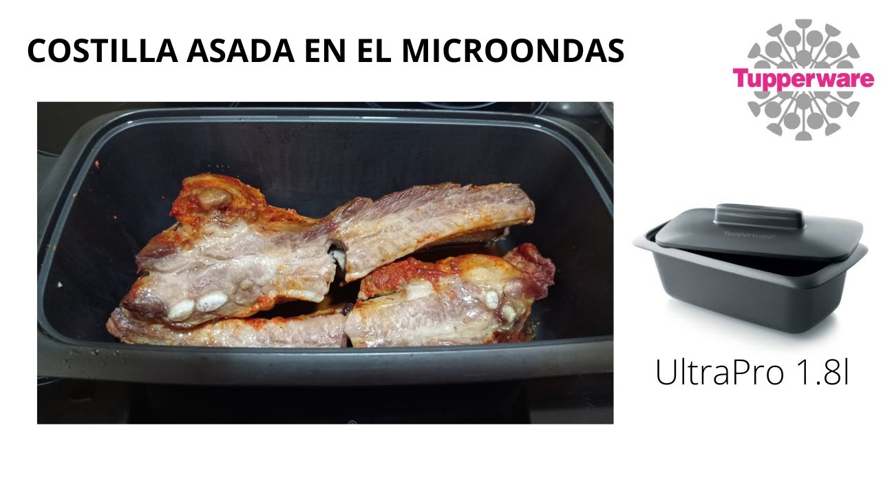 Costilla adobada asada en UltraPro tupperware en el microondas